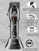 Профессиональная машинка для стрижки волос, бороды, окантовки VGR653-2500 mAh беспроводная +база для зарядки Черная - изображение 1