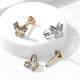 Серьга микролабрет "Бабочка" для пирсинга Монро или хряща уха Spikes LIA19-1608-C из стали (Серебристый; 8мм) - изображение 3