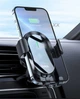 Автомобильный держатель (автодержатель) для телефона с беспроводной зарядкой в машину гравитационный Hoco 15W Black - изображение 9
