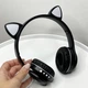 Беспроводные наушники с подсветкой с кошачьими ушками CAT EAR Headphones VZV-23M Bluetooth Черные - изображение 2