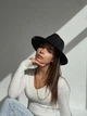Шляпа федора&nbsp;женская с золотой цепью D.Hats цвет черный - изображение 3