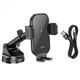 Автомобильный держатель с функцией беспроводной зарядки Hoco HW5 Journey wireless fast charging car holder Черный - изображение 2