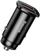 Автомобильное зарядное устройство Baseus Square Metal A+A 30W Dual QC3.0 Quick Car Charger Black (YM1271) - изображение 2