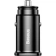 Автомобильное зарядное устройство Baseus Square Metal A+A 30W Dual QC3.0 Quick Car Charger Black (YM1271) - изображение 3