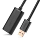USB-кабель-подовжувач Ugreen USB 2.0 Male to USB Female 480 Мбіт/с 5 м Black (YM1407) - зображення 2