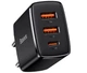 Быстрое зарядное устройство Baseus Compact 2x USB / USB Type C 30W 3A PD Quick Charge Black (YM1526) - изображение 1