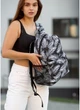 Жіночий рюкзак з оксфорду, водовідштовхуючий, місткий, принт "Palm", чорний - зображення 9