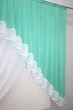 Кухонный комплект VR-Textil № 062к шторка с ламбрекеном мятный с белым 150х170 см (50-088) - изображение 5