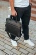 Мужская офисная сумка для ноутбука 38x28x6 / кожаный портфель для работы Tiding Bag черный (864-HT4853) - изображение 10