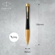 Ручка шариковая Parker URBAN Muted Black GT BP Трезубец на торце + Слава Україні 30035_T011y - изображение 4