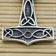 Кулон Молот Тора з головою барана та скандинавським візерунком (срібло, 925 проба) (sp-152) - изображение 3
