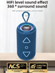 Портативная беспроводная Bluetooth-колонка TG-656 FM-радио/USB/TF с ремешком 8W Blue - изображение 6