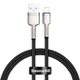 Кабель Baseus Cafule Metal Lightning 2.4A (0,25m) black - зображення 1