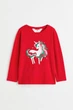 Кофта новорічна червона Єдиноріг H&M 98-104см (400094041) - зображення 1