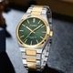 Наручний годинник Curren 8439 Silver-Gold-Green фактурний циферблат - изображение 2