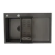 Кухонна мийка GAPPO GS7850-6L 780x500 мм, поверхня PVD чорна з кошиком і крилом, права - зображення 1
