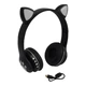 Детские аккумуляторные беспроводные Bluetooth наушники Cat Ear VZV-23M/ 7805 со светящимися кошачьими ушками Черные - изображение 5