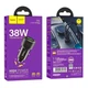 Зарядне автомобільне Hoco Z52 PD38W+QC3.0 (1Type-C/1USB) transparent car charger із швидкою зарядкою Чорний - изображение 2