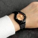 Черные женские наручные часы Casio LRW-200H-9E2 с элементами розового золота на экране. - изображение 4