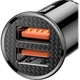 Автомобільний зарядний пристрій Baseus Circular Plastic 30 W Dual QC 3.0 Quick Car Charger Black (YM1290) - зображення 2