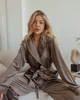 Пижама велюр Eva на запах Коричневый XS - изображение 2