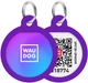 Адресник для собак и котов металлический WAUDOG Smart ID c QR паспортом "Градиент фиолетовый", круг, Д 25 мм (225-4034Collar) - изображение 1
