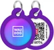 Адресник для собак и котов металлический WAUDOG Smart ID c QR паспортом "Градиент фиолетовый", круг, Д 30 мм (230-4034Collar) - изображение 1