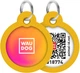 Адресник для собак и котов металлический WAUDOG Smart ID c QR паспортом "Градиент оранжевый", круг, Д 30 мм (230-4035Collar) - изображение 1