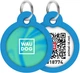 Адресник для собак и котов металлический WAUDOG Smart ID c QR паспортом "Градиент голубой", круг, Д 30 мм (230-4036Collar) - изображение 1