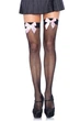 Сітчасті панчохи із рожевим бантом Leg Avenue Fishnet Thigh Highs With Bow One Size Чорний - зображення 1