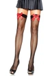 Сетчастые чулки с красным бантом Leg Avenue Fishnet Thigh Highs With Bow One Size Черный - изображение 2
