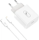 Сетевое зарядное устройство Sky Dolphin SC38T USB Type-C x 2.4 A Белое + кабель Lightning (MZP-000182) - изображение 1