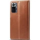Шкіряний чохол-книжка GETMAN Gallant (PU) для Xiaomi Redmi Note 10 Pro/10 Pro Max Коричневий - зображення 4