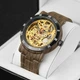 Наручний годинник Forsining 8277 Brown-Black-Gold - изображение 4