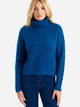 Sweter z golfem damski ciepły Greenpoint SWE6020034W2235M00 XS Niebieski (5903245346788) - obraz 1