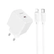 Зарядне мережеве Hoco CS13A Ocean PD20W швидка зарядка + кабель Type-C to Lightning для телефона/смартфона iOS пристроїв iPhone 6/7/8/X/Xs/11/12/13/14 Pro Max Білий - изображение 1