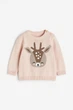 Джемпер розовый Северный олень H&M 98см (400094150) - изображение 1