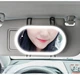 Зеркало в салон автомобиля на солнцезащитный козырек с LED подсветкой AIWA белый 04215 - изображение 1