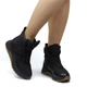 Спортивні жіночі черевики з хутром Woman's heel чорні на зручній підошві 37 (О-971) - зображення 4