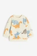 Свитшот бежевый Динозавры H&M 92см (400094183) - изображение 1