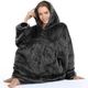 Плед толстовка Huggle Hoodie, Чорний One Size - изображение 3