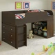 Двухъярусная кровать-чердак с полками и комодом Baby House Little Room вишня (В114:Ш195 :Г111см) K-00014 - зображення 1