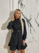 Женское платье в горошек Le'Katrin 447-1S Черный - изображение 4