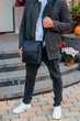 Мужская черная кожаная сумка-мессенджер Tiding Bag 75-5271 - изображение 6