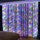 Гірлянда штора кольорова 2 на 3 метри USB на 200 LED RGB лампочок фіранка з пультом у прозорому силіконі GS-7563 - зображення 8