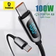 Кабель Baseus Type-C PD 100w Fast Charge (с дисплеем) Black 2м - изображение 1