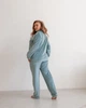 Пижама велюр Jeny на пуговицах Бирюзовый L - изображение 10