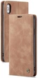 Чехол книжка Caseme с магнитом для iPhone Xs коричневый бумажник - изображение 2