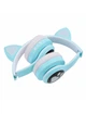 Наушники беспроводные Cat Ear VZV-23M Bluetooth с RGB подсветкой и кошачьими ушками Бирюзовые - изображение 3