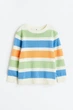 Джемпер зелено-синий в полоску H&M 122-128см (400094230) - изображение 1